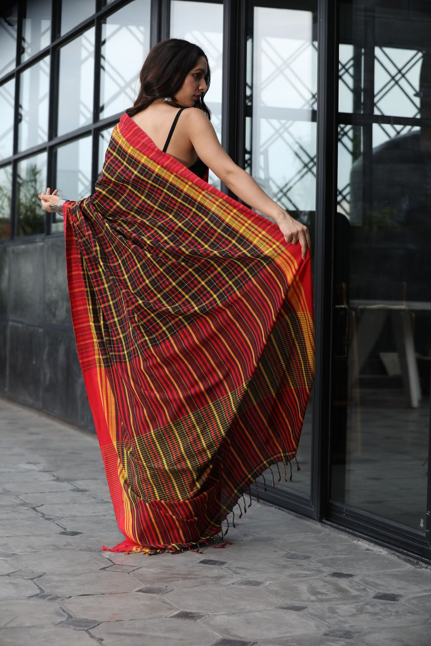 Women's Multicolor handwoven cotton saree