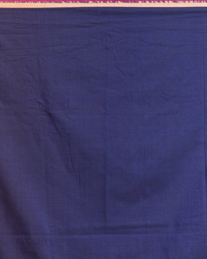 Women's Navy blue cotton jamdani saree