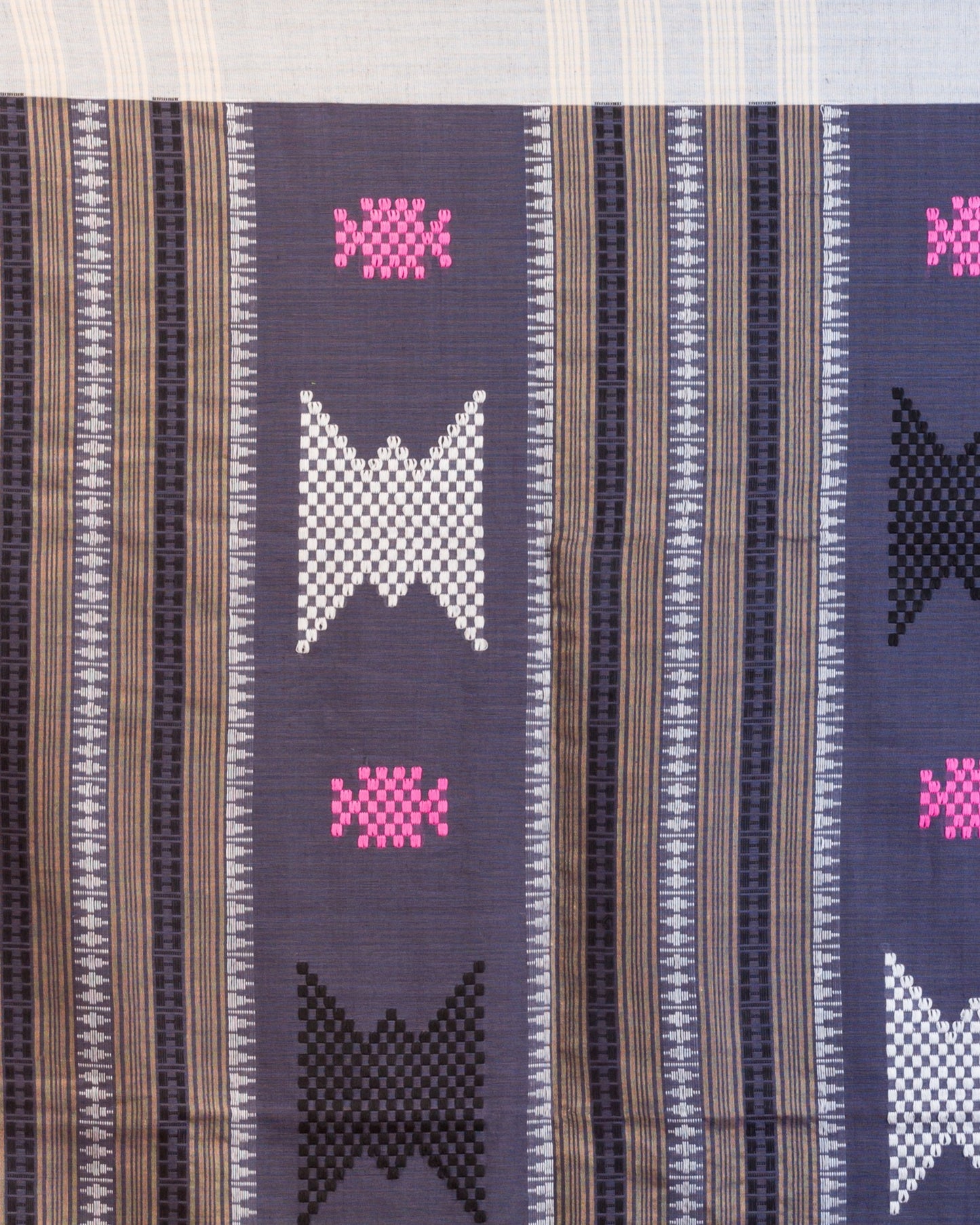 Women's Grey handwoven cotton saree