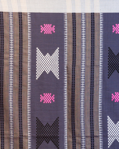 Women's Grey handwoven cotton saree