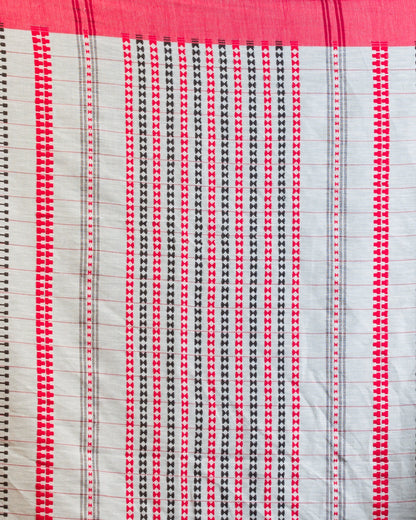 Women's Off white handwoven cotton saree