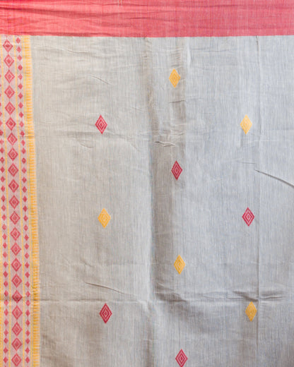 Women's Off white handwoven cotton saree