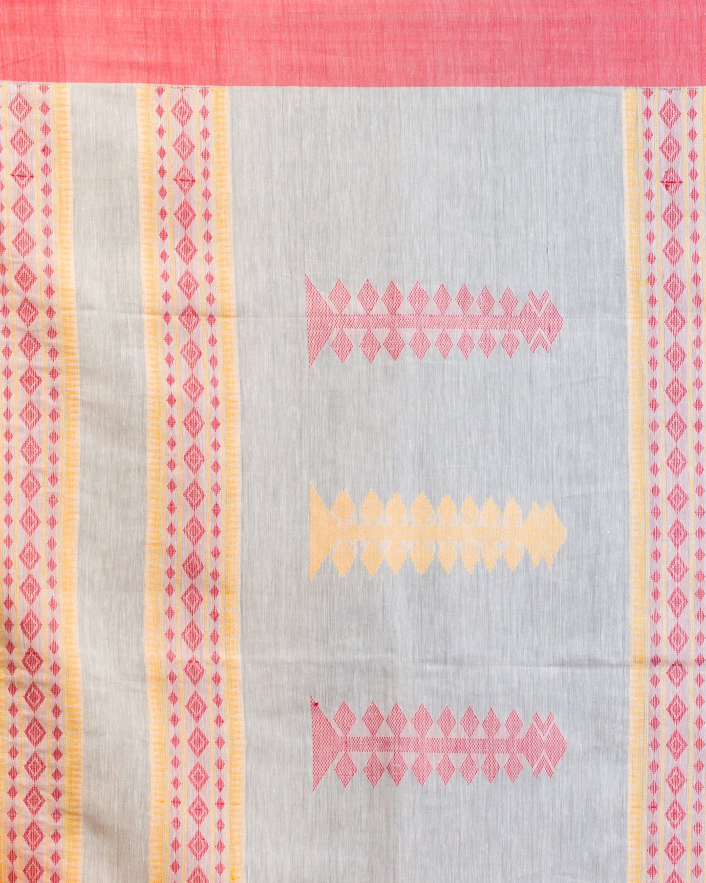 Women's Off white handwoven cotton saree