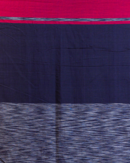 Women's Navy Blue cotton jamdani saree