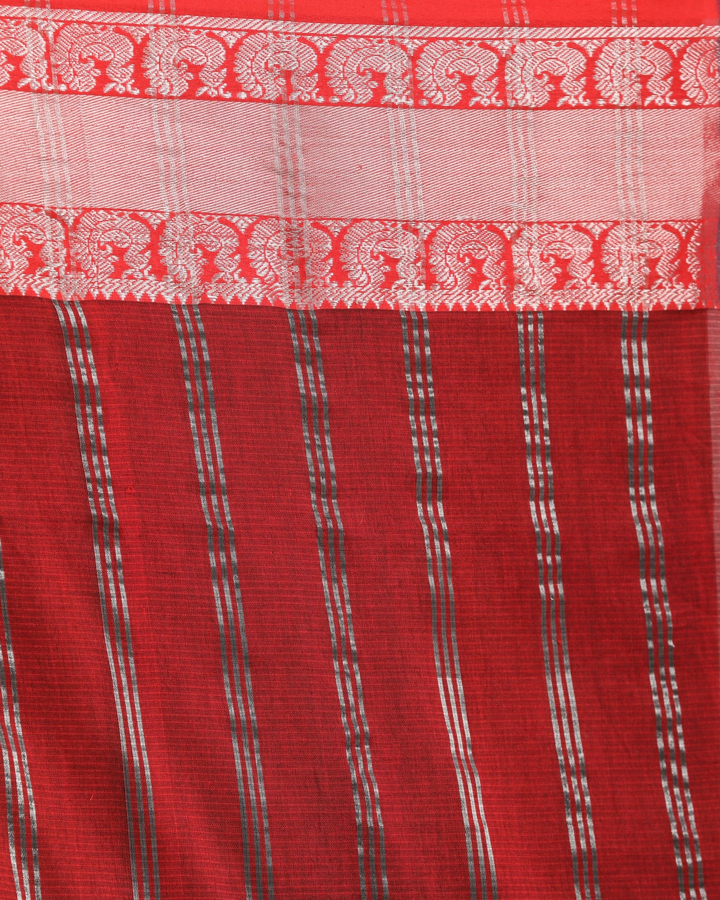 Women's Navy Blue Handloom Cotton Tangail Saree
