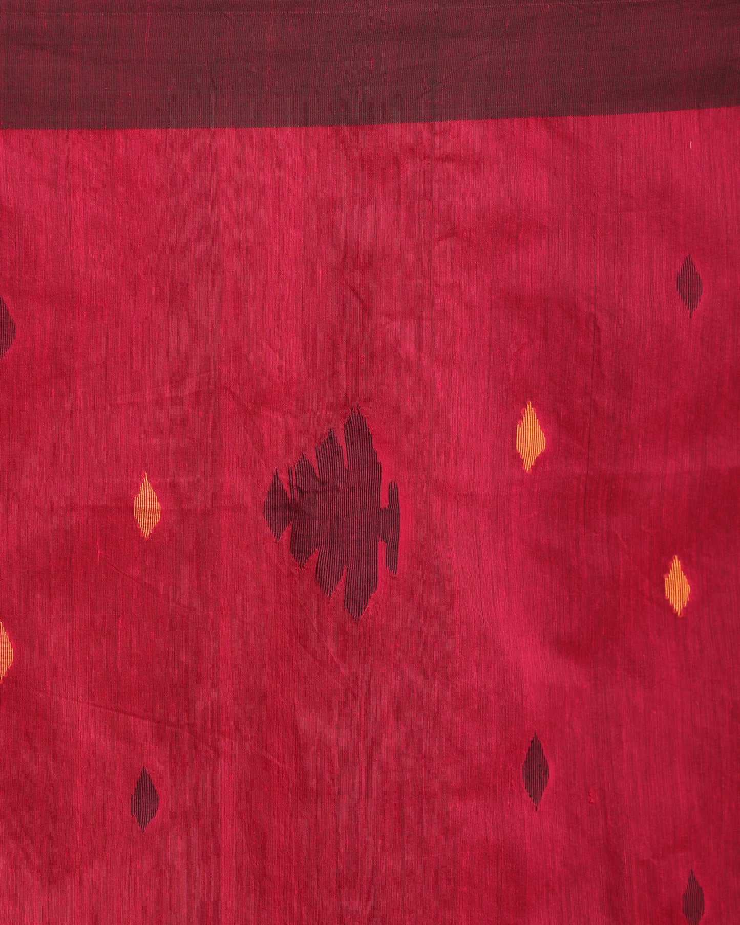 Women's Deep Pink Cotton Blend Handloom Tie Dye Jamdani Saree
