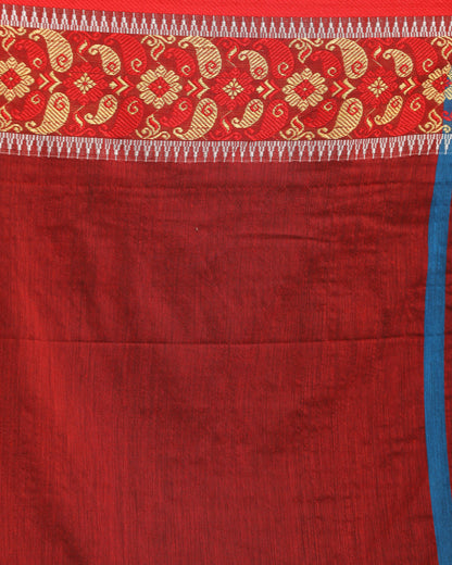 Women's Blue Handloom Cotton Tangail Saree