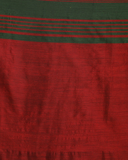 Women's Dark Green Handloom Cotton Tangail Saree