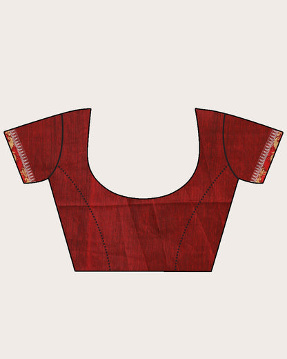 Women's Royel Blue Handloom Cotton Tangail Saree