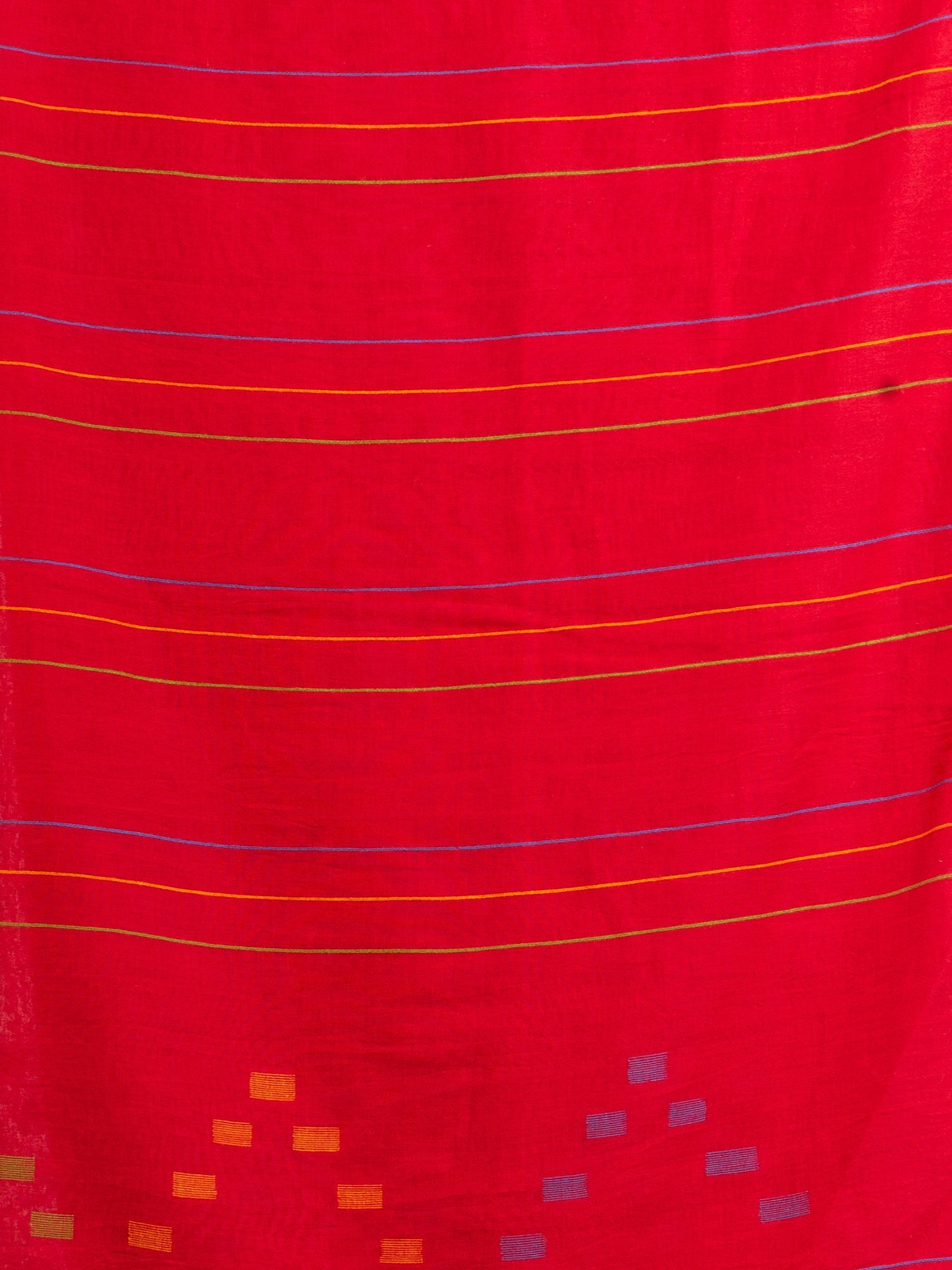 Women's Red Handwoven Cotton Jamdani handloom Saree