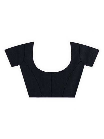 Women's Black Handwoven Cotton Jamdani handloom Saree
