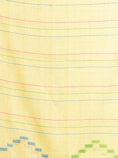 Women's Yellow Handwoven Cotton Jamdani handloom Saree