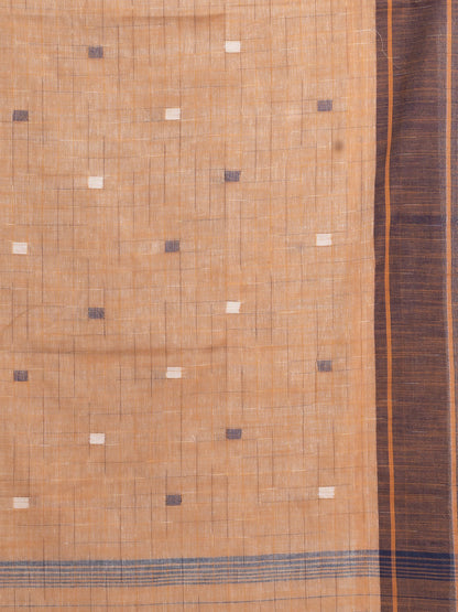 Women's Grey Handwoven Cotton Jamdani handloom Saree