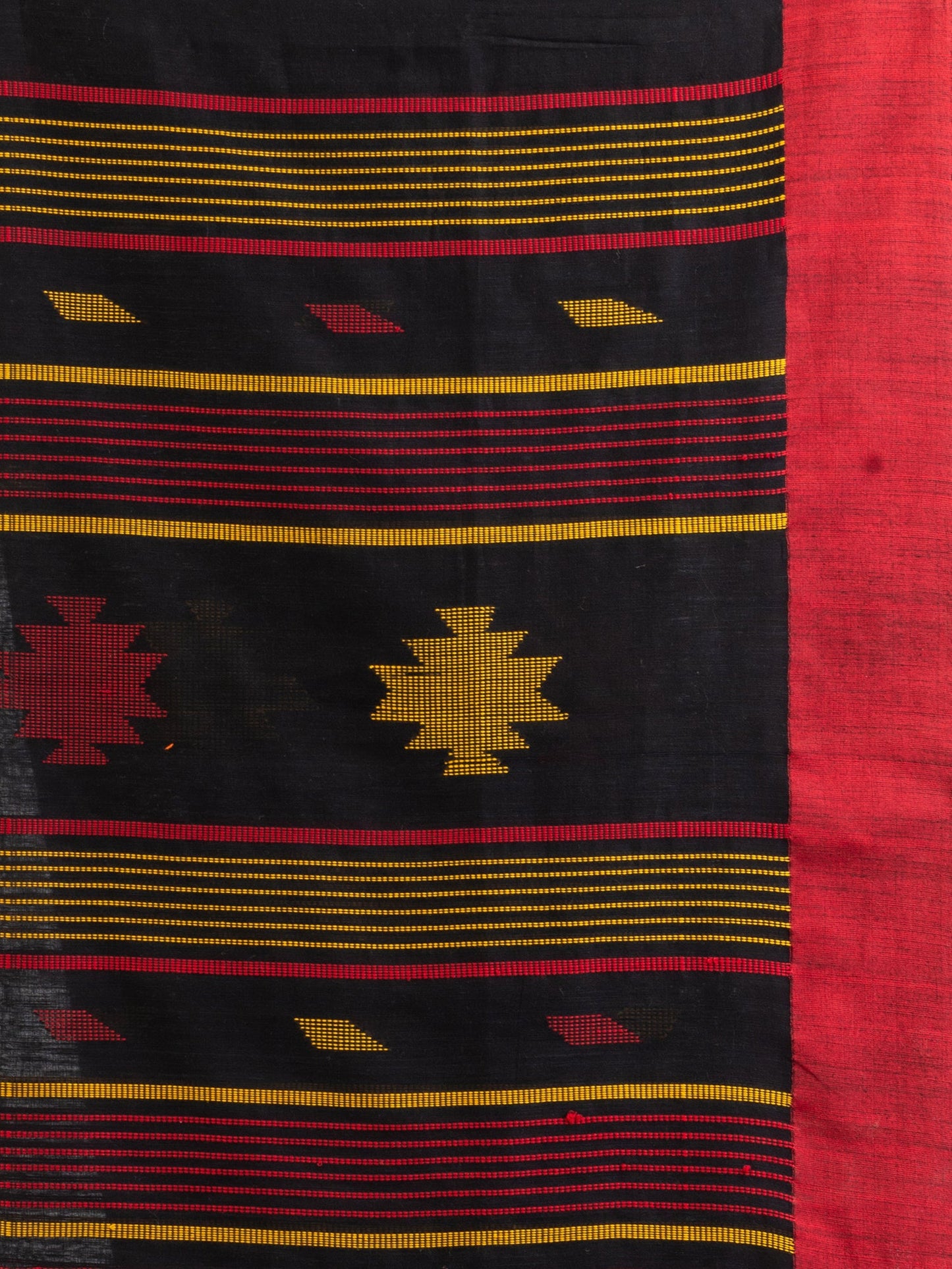 Women's Black Handwoven Cotton Jamdani handloom Saree
