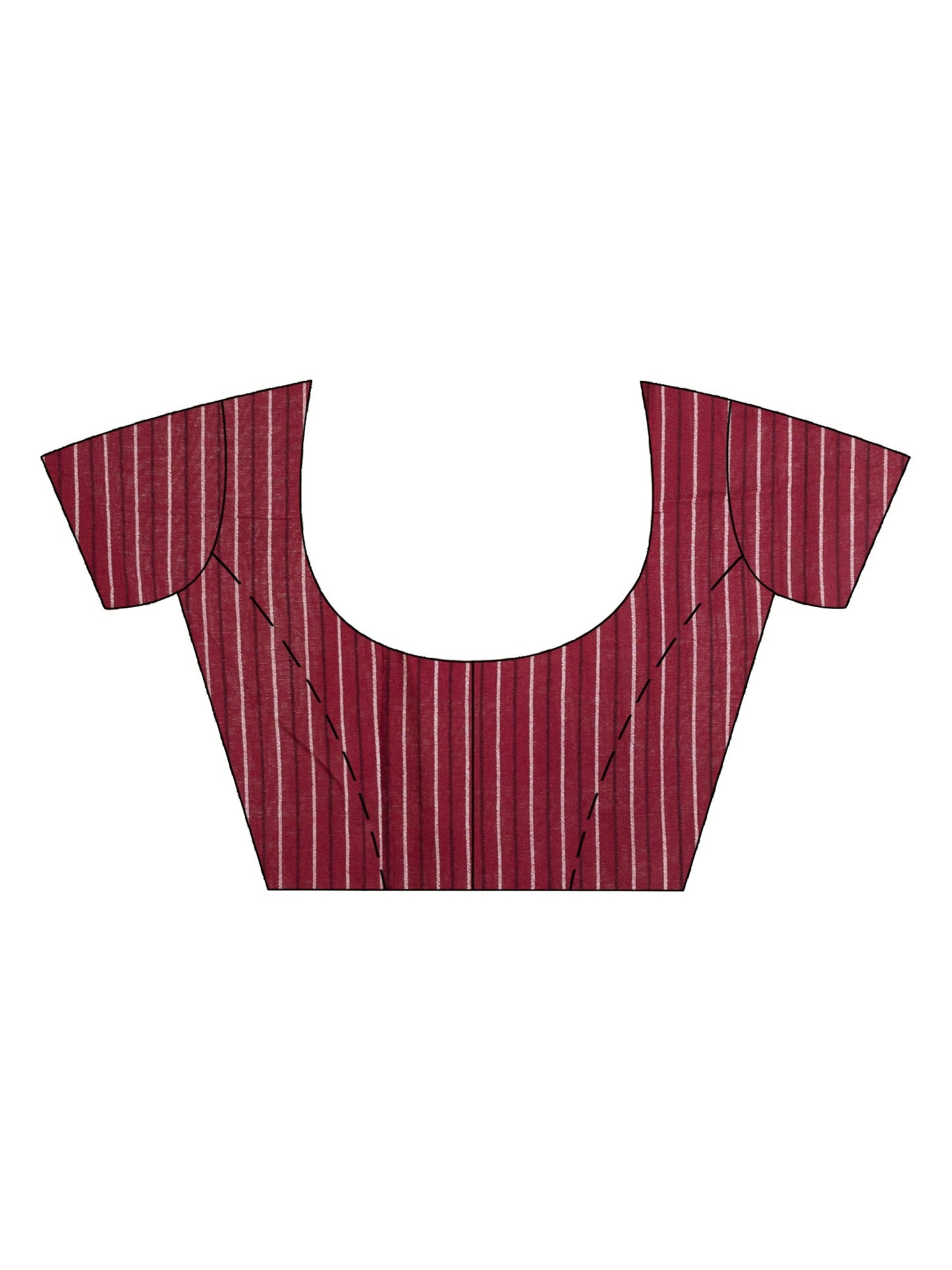 Women's Maroon Handwoven Cotton Stipe handloom Saree