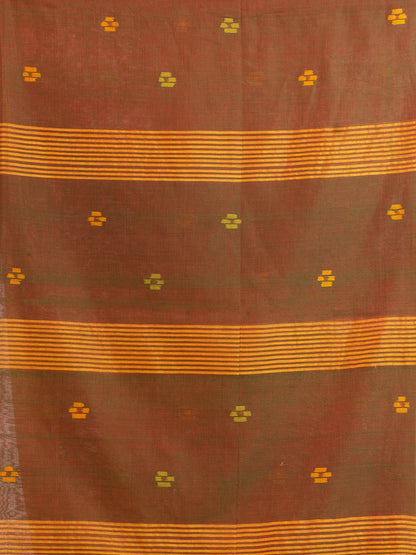 Women's Lemon Yollow Handwoven Cotton Jamdani handloom Saree