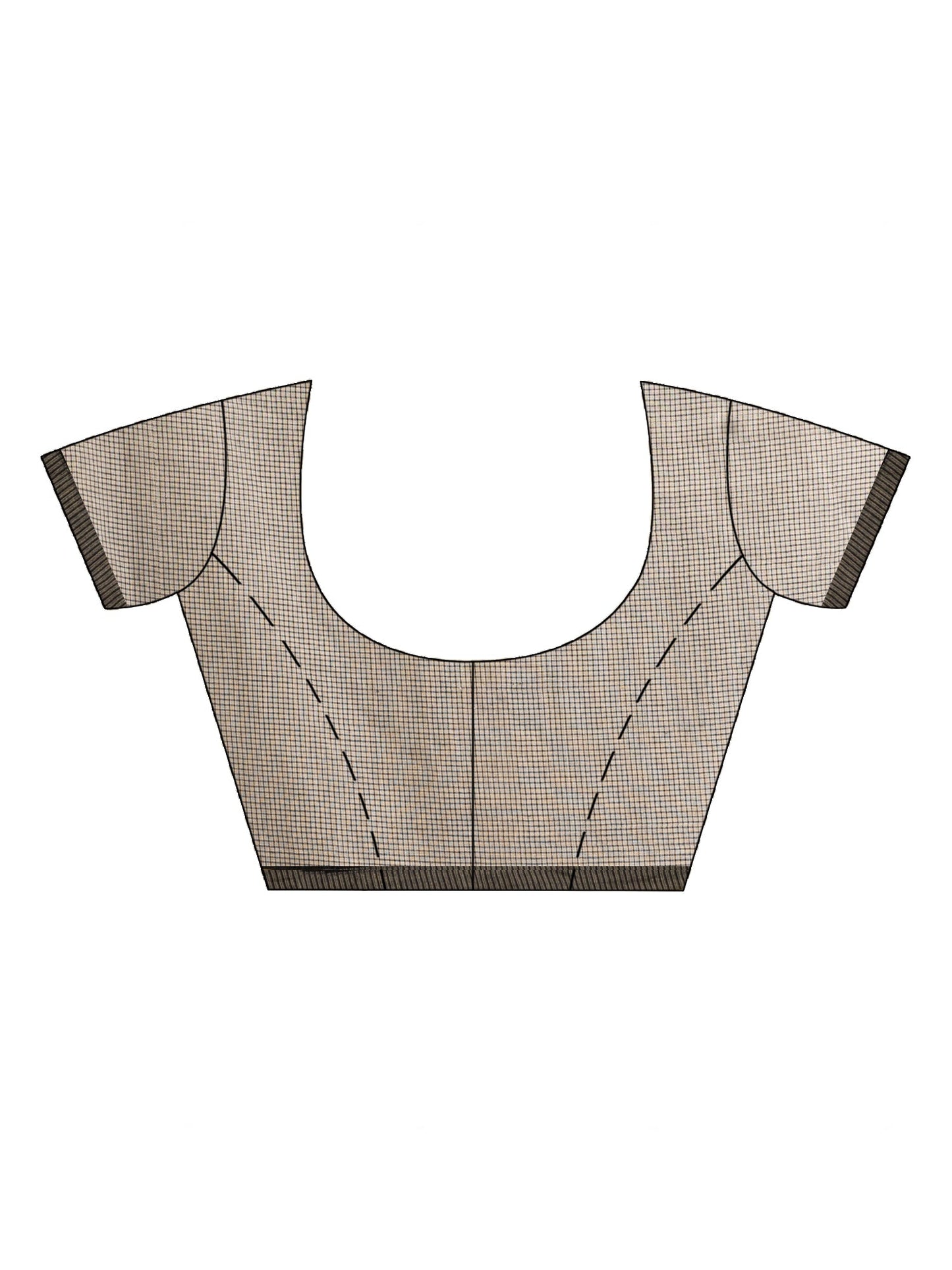 Women's Brown And Black Cotton Check Handloom Saree