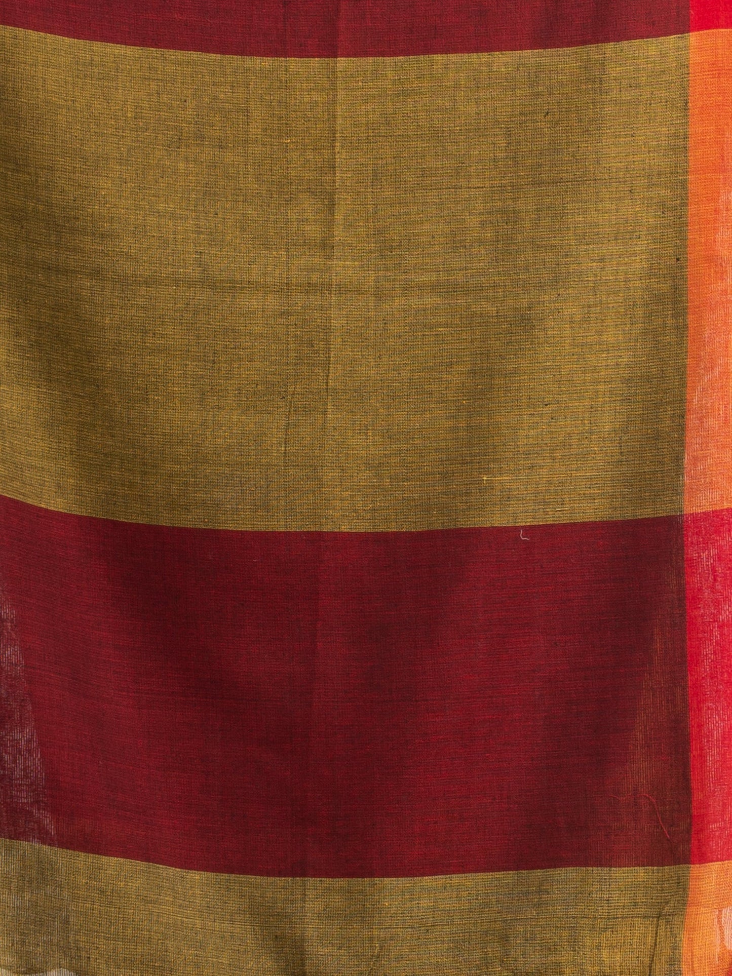 Women's Mastard moklin red border handwoven maslight saree