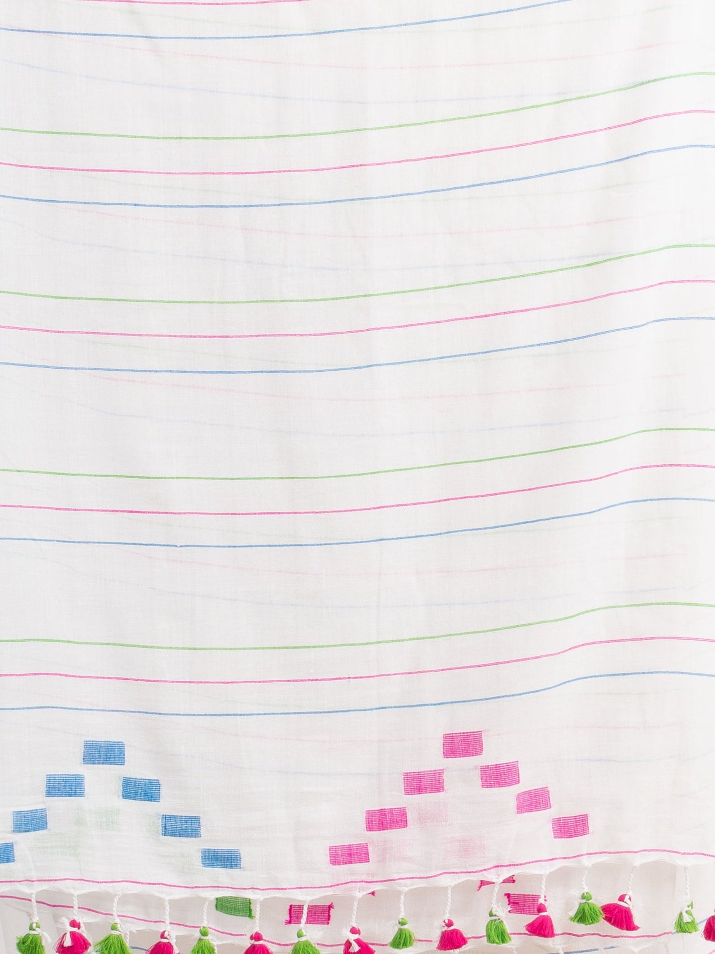 Women's White Handwoven Cotton Jamdani handloom Saree
