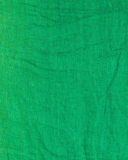 Women's Green Linen jamdani saree