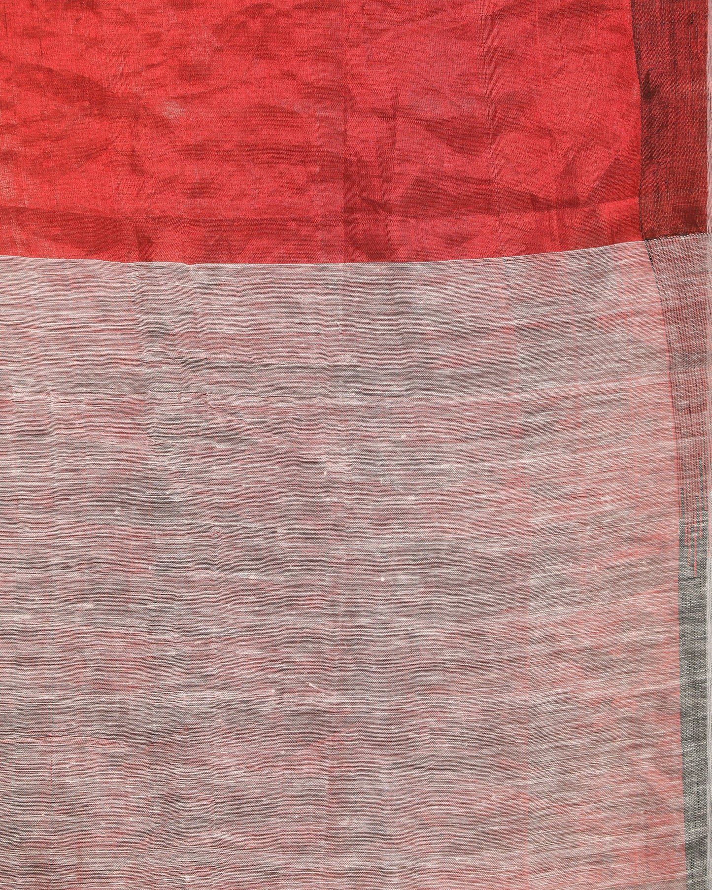 Women's Design Zari Border Grey Handloom Traditional Linen Saree