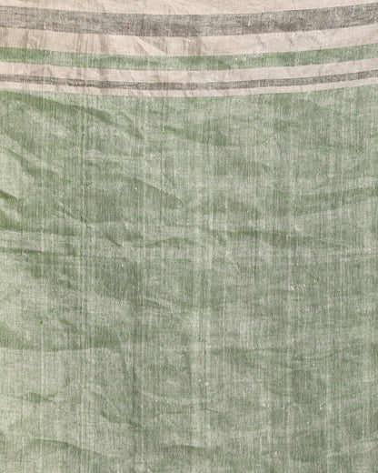 Women's Multicolour Traditional Handloom Linen Saree