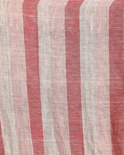 Women's Multicolour Check Traditional Handloom Linen Saree