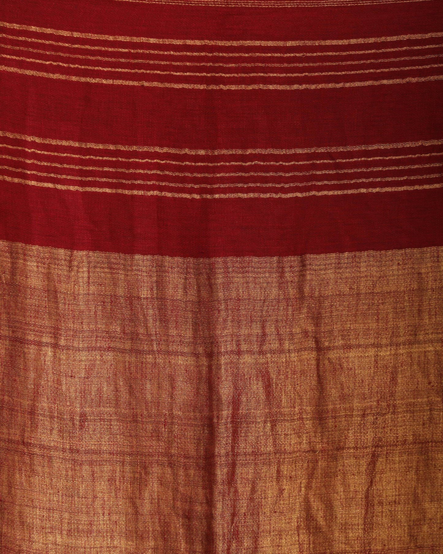 Women's Maroon Traditional Handloom Linen Saree