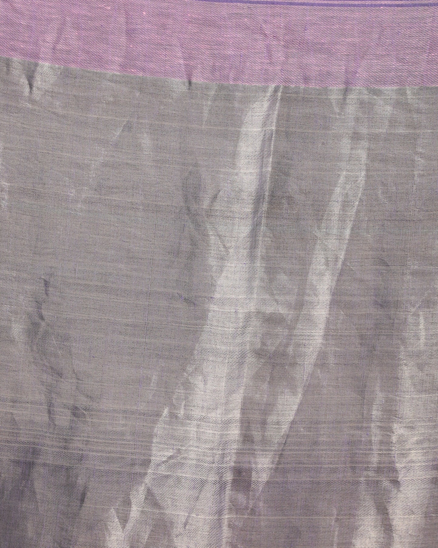 Women's Lavender Traditional Handloom Check Linen Saree