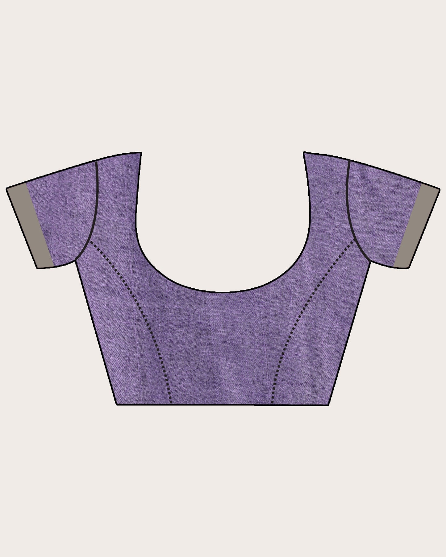Women's Lavender Traditional Handloom Check Linen Saree