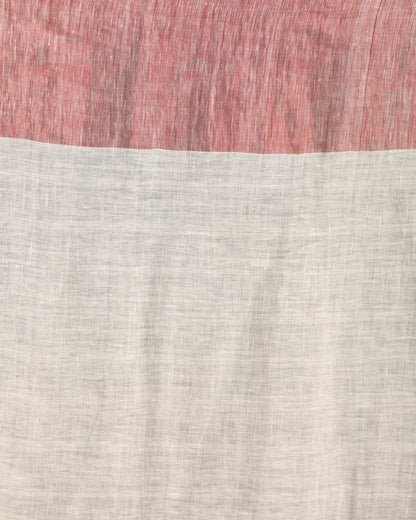 Women's Design Zari Border Off White Handloom Traditional Linen Saree