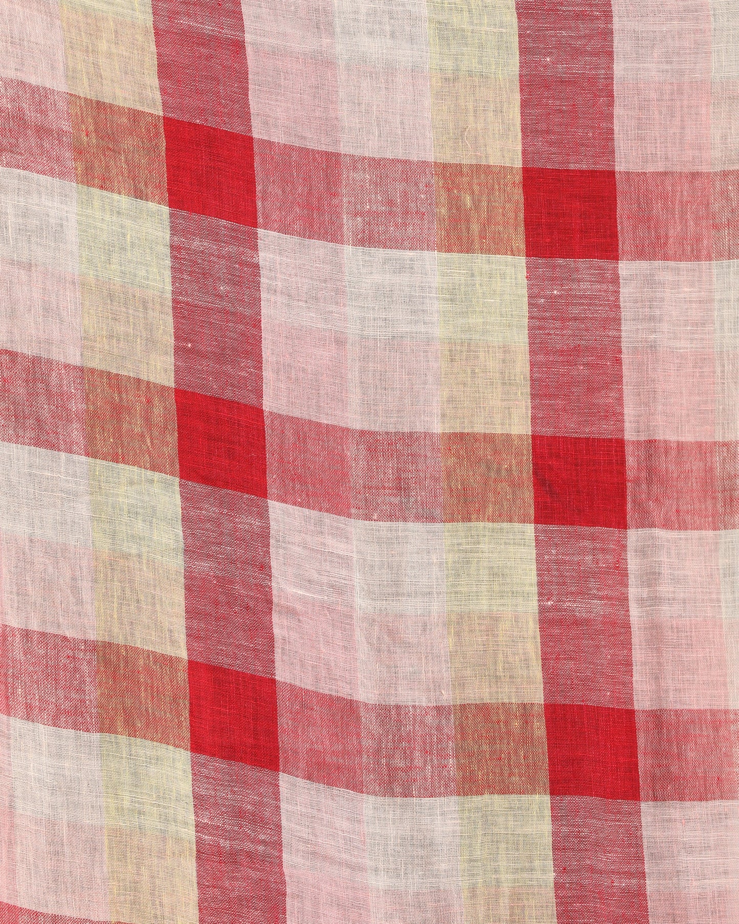 Women's Multicolour Traditional Handloom Check Linen Saree