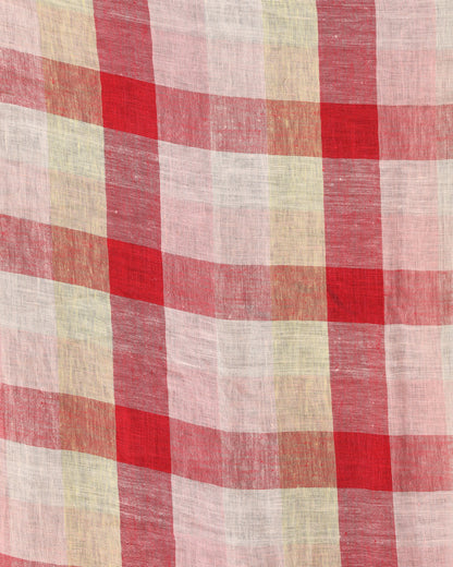 Women's Multicolour Traditional Handloom Check Linen Saree