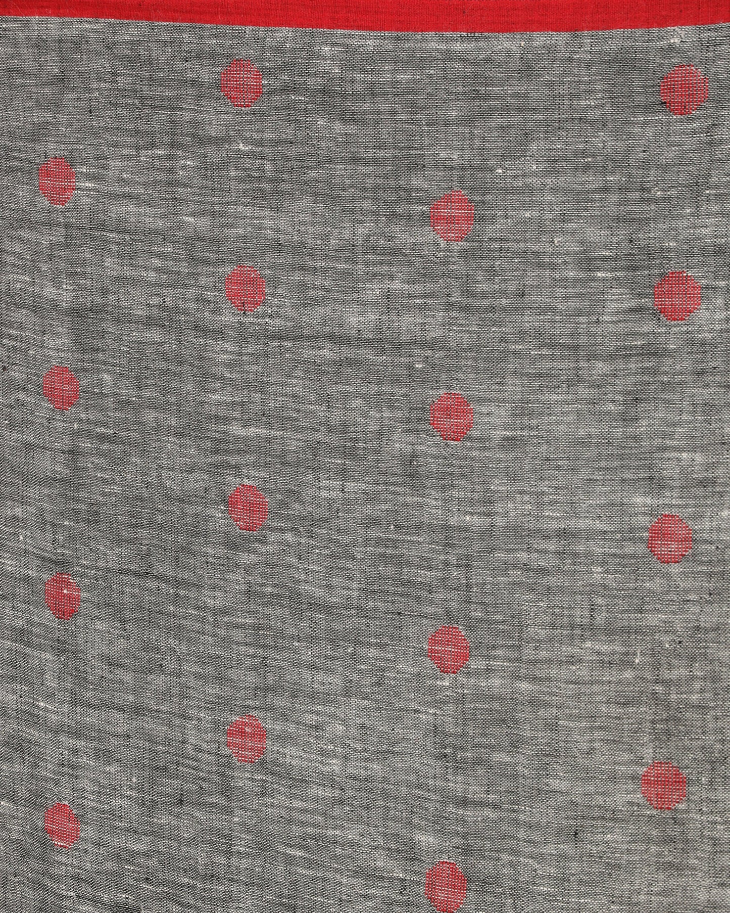 Women's Grey Traditional Handloom Linen Jamdani Saree