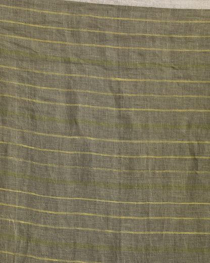 Women's Medium Spring Bud Traditional Check Linen Handloom Saree