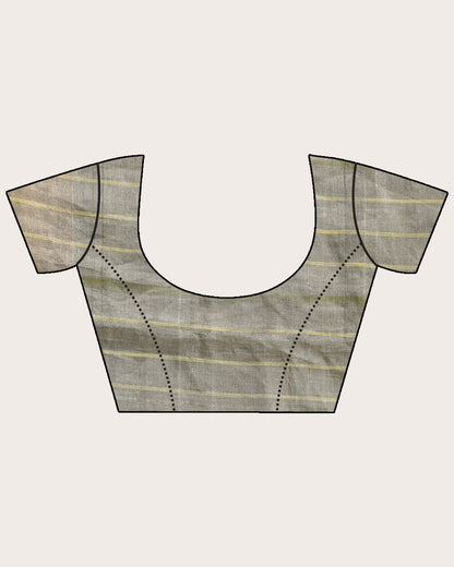 Women's Medium Spring Bud Traditional Check Linen Handloom Saree