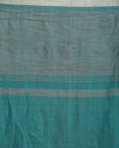 Women's Multicolour Traditional Handloom Check Linen Saree