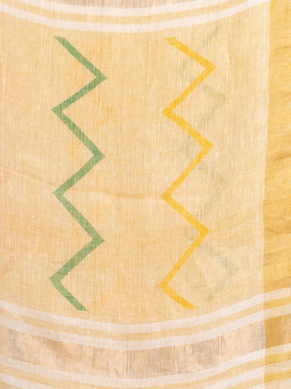 Women's Faded Pink Traditional Handloom Linen Jamdani handloom Saree
