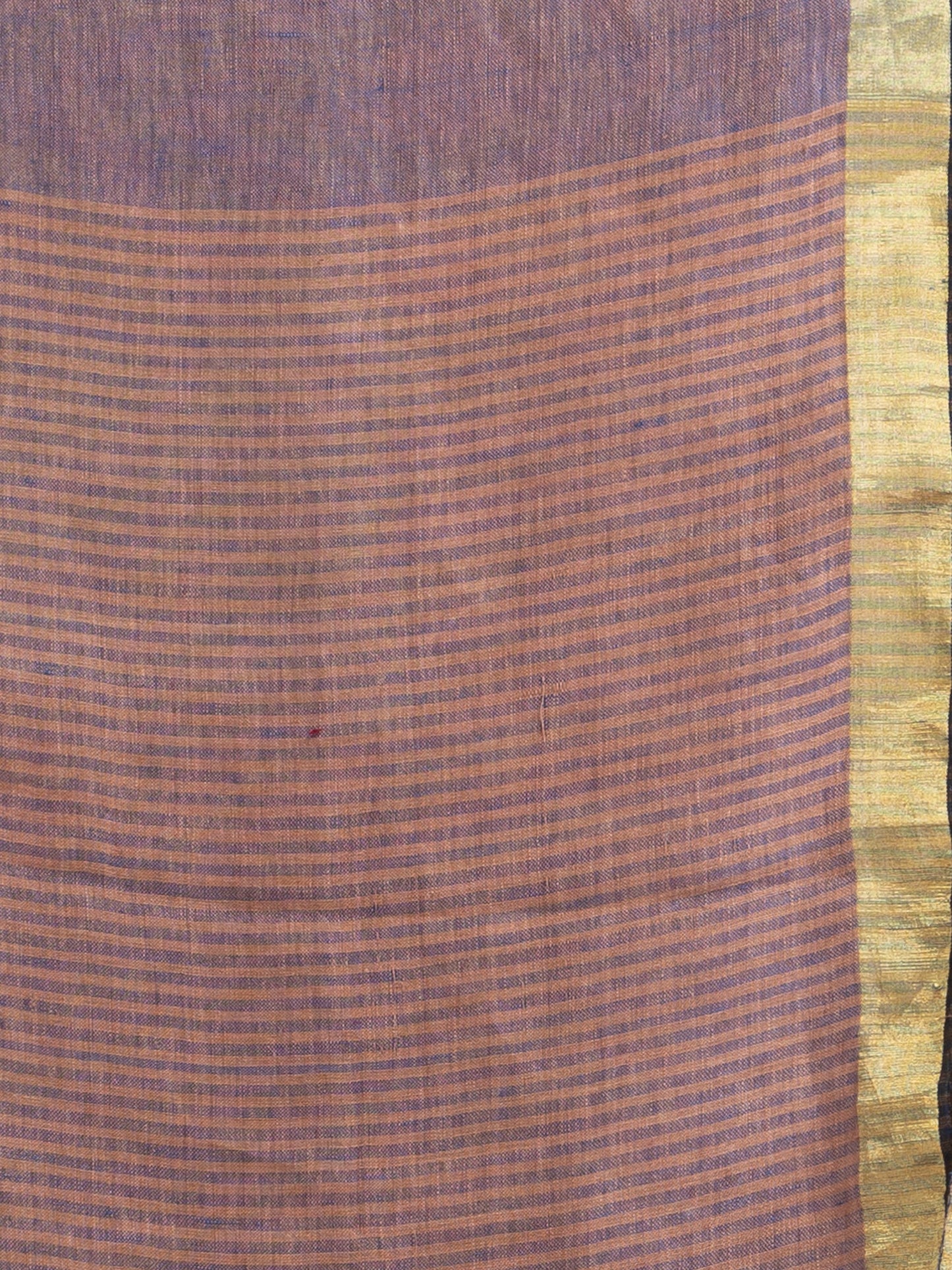 Women's Mauve multi colour pallu gold zari border handwoven saree