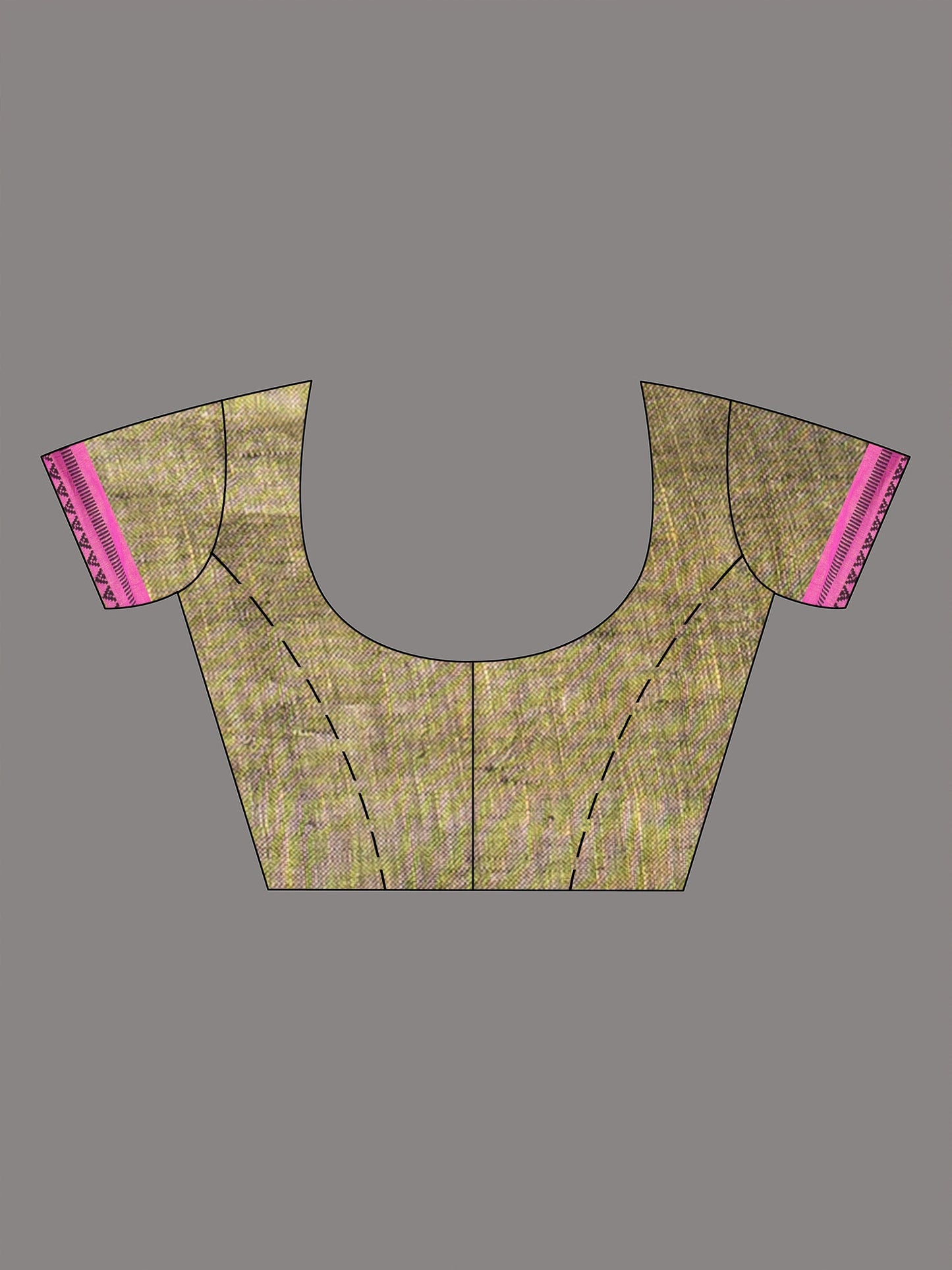 Women's Charcoal with Lemon yollow pallu in jacquard boeder handwoven linen saree