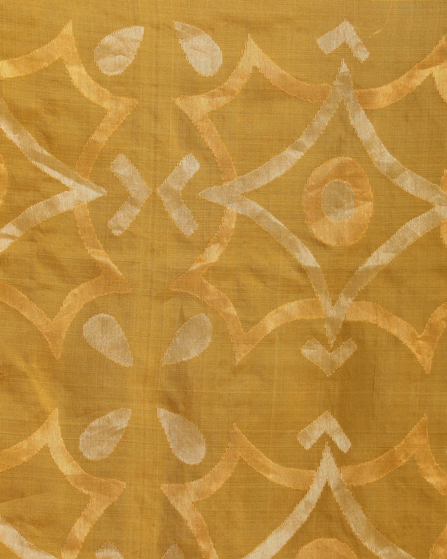 Women's Yellow Matka Silk Handloom Traditional Sequin Jamdani Saree