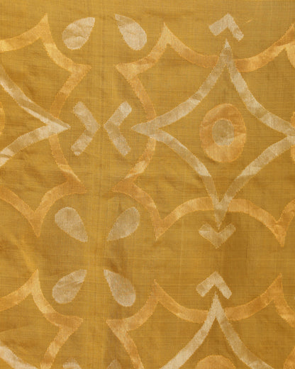 Women's Yellow Matka Silk Handloom Traditional Sequin Jamdani Saree