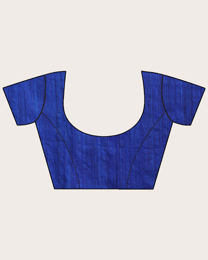 Women's Royel Blue Matka Silk Handloom Traditional Jamdani Saree