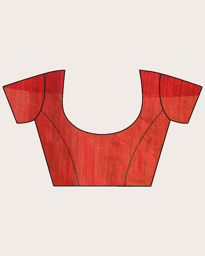 Women's Red Matka Silk Handloom Traditional Sequin Jamdani Saree