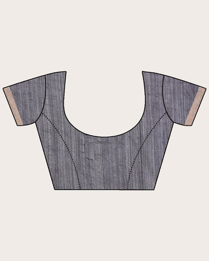 Women's Grey Handloom Traditional Tangail Matka Silk Saree