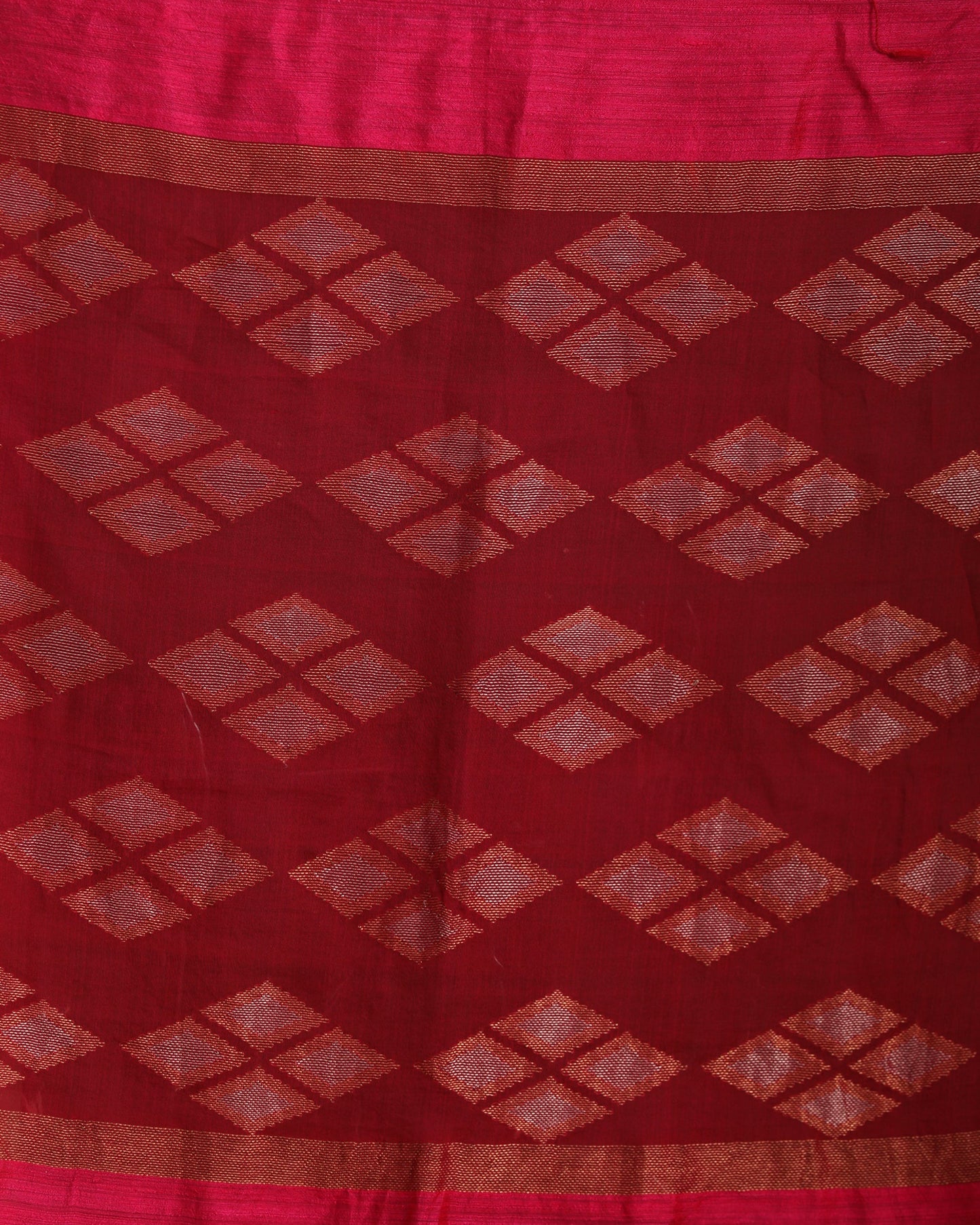 Women's Fuchsia Matka Silk Handloom Traditional Sequin Jamdani Saree