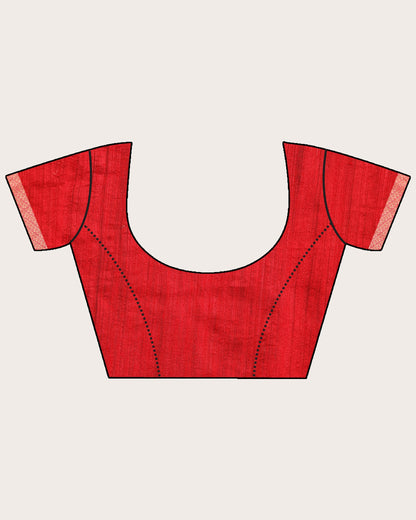 Women's Red Handloom Traditional Tangail Matka Silk Saree
