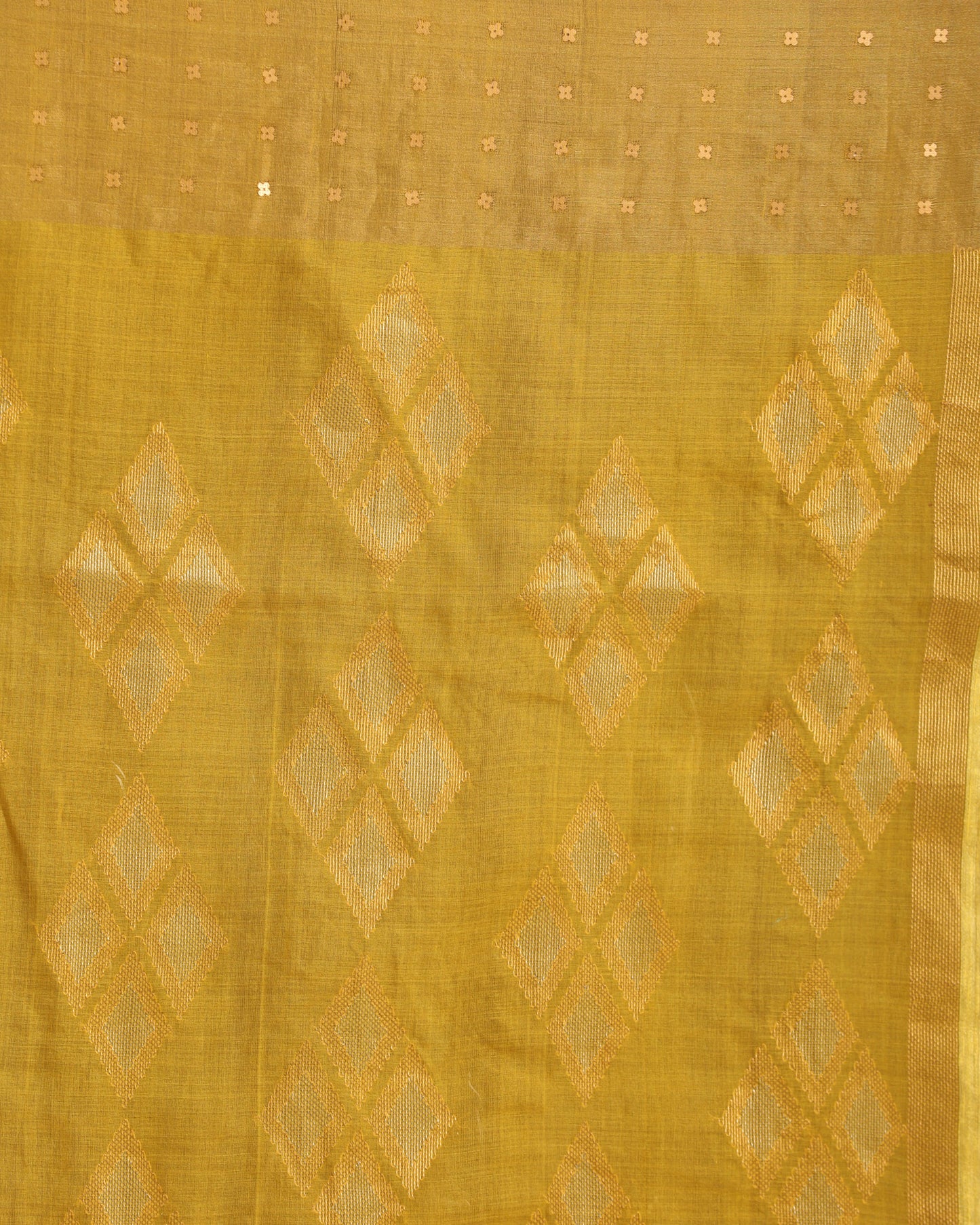 Women's Yellow Matka Silk Handloom Traditional Jamdani Saree