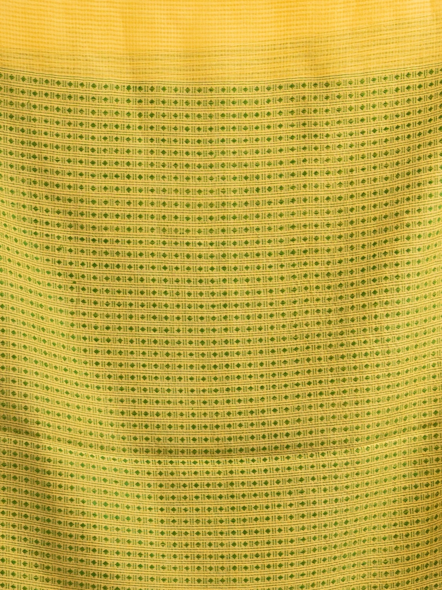 Women's Yellow resham cotton kota check all over Buti jacquqrd Pallu handwoven saree