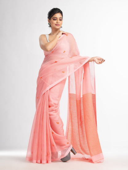 Women's Peachmod resham cotton kota check all over Buti jacquqrd Pallu handwoven saree